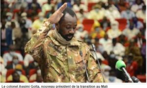 Le colonel Assimi Goïta, nouveau président de la transition au Mali