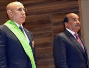 Passation de pouvoir entre Mohamed Ould Abdelaziz et Mohamed Ould Ghazouani à Nouakchott le 1er août 2019