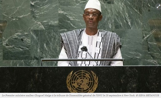 Le Premier ministre malien Choguel Maiga à la tribune de l'Assemblée général de l'ONU