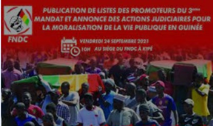Liste des commanditaires du coup d’Etat constitutionnel de 2020 en République de Guinée