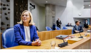 la ministre des Affaires étrangères Sigrid Kaag tire les conclusions