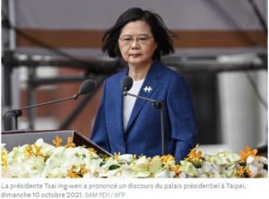 La présidente Tsai Ing-wen a prononcé un discours du palais présidentiel à Taipei