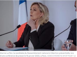 Marine Le Pen la candidate du Rassemblement national à l’élection présientielle