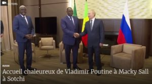 Rencontre au sommet à Sotchi entre les présidents russe Vladimir Poutine et sénégalais Macky Sall