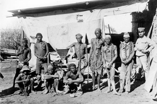 Photo prise pendant la guerre de 1904-1908 de l’Allemagne contre les Herero et les Nama en Namibie
