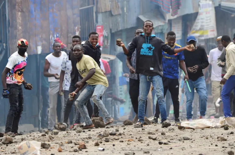 Kénya les partisans d'Odinga lors d'une manifestation