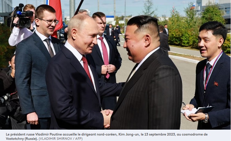 Le président russe Vladimir Poutine accueille le dirigeant nord-coréen, Kim Jong-un