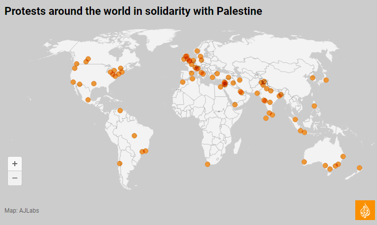 Cartographie des manifestations pro-Palestine